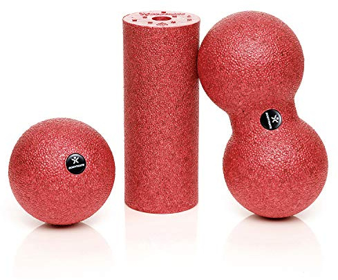 BODYMATE Mini Fascial Massage Set – Mini Fascial Roller L15xD6cm, Ball D8cm and Duo-Ball D8cm