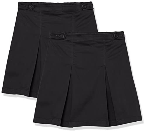 Amazon Essentials Gonne Pantalone Uniformi Bambine e Ragazze, Pacco da 2, Nero, 6-7 Anni Slim