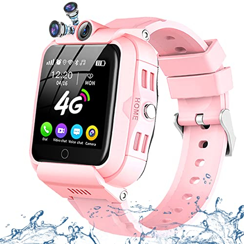 DDIOYIUR Reloj Smartwatch para Niños, 4G GPS Reloj Inteligente Niño con WiFi,SMS, Chat de voz y video, Bluetooth, Alarma, Podómetro, Música, Adecuado para regalos de cumpleaños de 4 a 16 niños y niñas