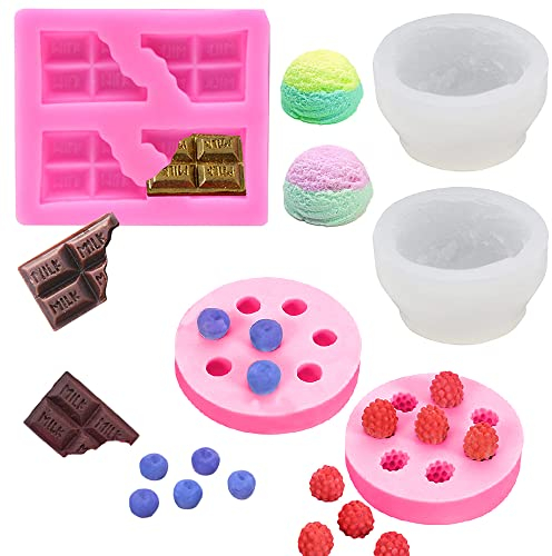 5 Stück Silikonformen Kerzen – 3D Eiskugel- & Schokoladenform, Silikonform Kerzen Gießen, Silikonformen Gießformen Kerzen, Kerzenformen Zum Gießen, Gießformen Silikon für Wachskerzen, Seife & Deko