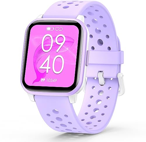 Orologio fitness intelligente per ragazzi, con cardiofrequenzimetro e monitoraggio del sonno, tracker attività con contapassi, ottimo regalo per bambini (PP Purple)