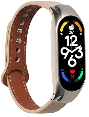 kwmobile Armband kompatibel mit Xiaomi Mi Band 7 - Echtleder Fitnesstracker Sportarmband Band
