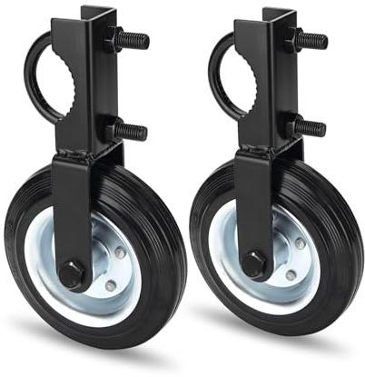 Gate Wheels for Metal Tube Gate with 1-5/8 Thru 2 Gate Frames, Heavy Duty 6-1/4 Farm Gate Helper Wheel for Chain Link Fence Cattle Ranch Swing Gate Support Prevent Gate from Dragging - Black, 2Pcs