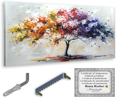 Monica Mirafiori I 100% HANDGEMALT I Gemälde Baum des Lebens 120x60cm | Gemälde Handgemalt | Acrylgemälde | Sehr Großes Acrylbild I Moderne Kunst I Kunstbilder