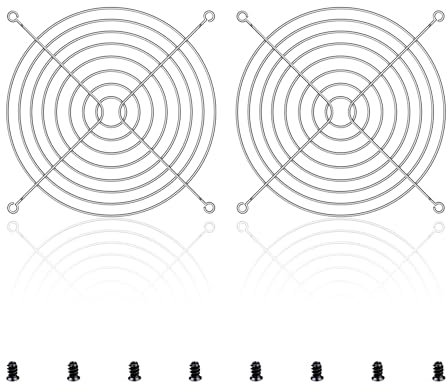 YIMATEECO Rejillas Ventilador 120mm, Metal Grill Ventilador Protectoras con Tornillos Rejilla Metal Dedo Protector,para Estuche Computadora Impresora 3D Accesorios Ventilación （ 2 Piezas plata）