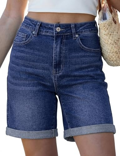 Luvamia Womens Jean Shorts for Summer Blue Denim Jorts Size 12-14