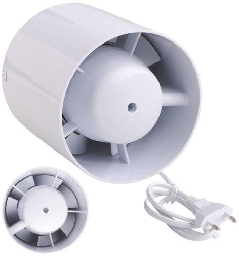 ZIGefofo Abluftventilator Kanal Rohrventilator 100mm Badlüfter mit Rückstauklappe Leise 130m³/h Inline-Kanalventilator Rauchabzug Rohrlüfter Lüfter Für Bad WC Küche Gewächshaus Zelt Garage Dachböden