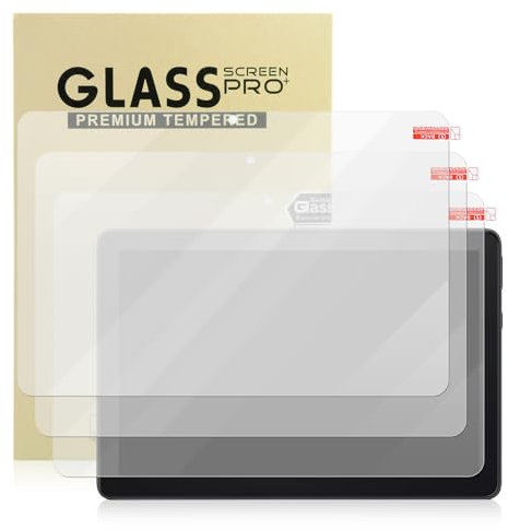 BakeWhiz 3 Stück Schutzfolie Kompatibel mit Fire HD 10/10 Kids/10 Kids Pro/10 Plus 10.1 Zoll (2023) 9H Härte Ultra-Klar Anti-Kratzen Displayschutzfolie Öl- Wasserbeständig