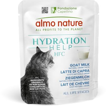Almo Nature HFC Hydration Help - Wet Cat Food - Goat Milk - Urinary Support - Human-Grade, Gluten-Free, Grain-Free, Monoproteic - 50g (Pack of 24)