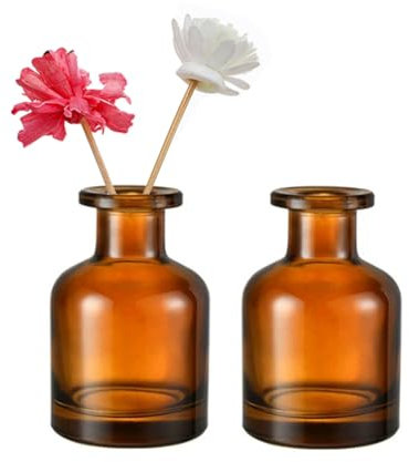 2 botellas difusoras de cristal de aromaterapia 50 ml, tarros de aceites esenciales y flores, manualidades, accesorios de fragancia
