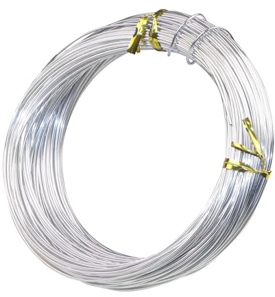 Qaixwuyi Filo argentato per artigianato, 1 mm x 40 m, filo per modellare e creare gioielli