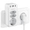 Ladron Enchufes Plano con USB C, 6 en 1 Enchufe Paredcon 1 USB y 2 USB C, Triple Ladrón Enchufe Multiple, Regleta Pared para Oficina, Cocina, Compatible con Móviles, Negro y Blanco