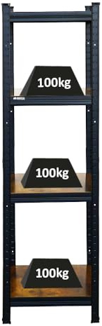 PROREGAL Vintage Series Étagère pour Charges Lourdes Ragnar | HxLxP 150x45x45cm | Capacité de Charge 100kg | Marron Vintage-Schwarz