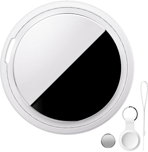 Bnlei Traceur d'objets Air Tracker Tag Compatible Apple Localiser | Find My pour Clés, Portefeuille, Bagages, Voiture, Animaux de Compagnie Chiens et Chats- iOS Uniquement (Blanc Laiteux, 1-Pack)
