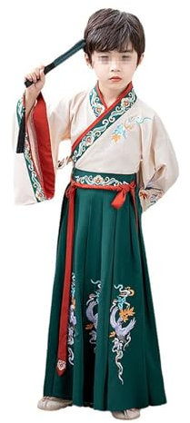 HHCTEBEC Conjunto De Hanfu De PríNcipe De La DinastíA Tang para NiñOs, Vestido De ActuacióN De Kung Fu De Estilo Chino,120cm