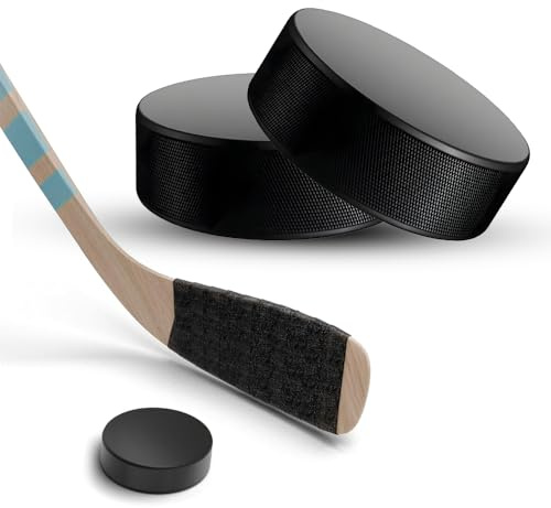 yotutun 2 Stück Eishockey Pucks, Übung Hockey Pucks Erwachsenen Eishockey EIS Pucks Vollgummi Sports für Übung und Klassisches Training Indoor, Schwarz