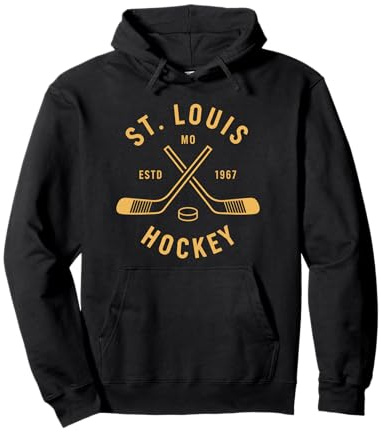 St. Louis Hockey Mo Estd 1967 Crossed Stick Puck Fan Pullover Hoodie