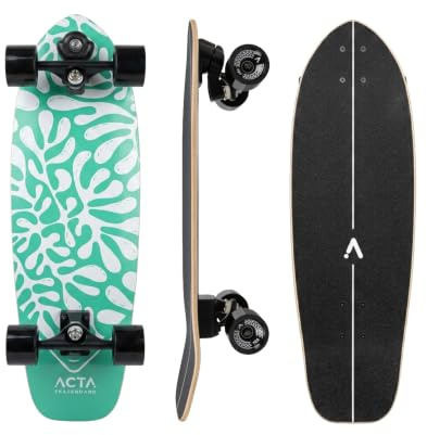 ACTA Surfskate Foam V2 31 - Ocean - Tabla de Surf de Arce de 7 Pliegues, Ideal para Principiantes e intermedios, para pumptrack, Cruising y Carving Urbano (Foam V2) (Seaweed)