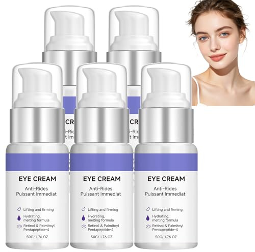 Crema per gli occhi antirughe al retinolo, siero per gli occhi lifting e rassodante, crema per gli occhi idratante quotidiana per rughe e rughe, leggera e idratante (5PCS)