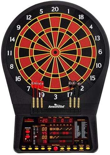 Arachnid Cricket Pro 900 Electronic Dartboard – 15.5” Regulation Size, 48 Games with 354 Variations, 8‑Player LED Scoring, Cricket X/O Display, NylonTough™ Segments