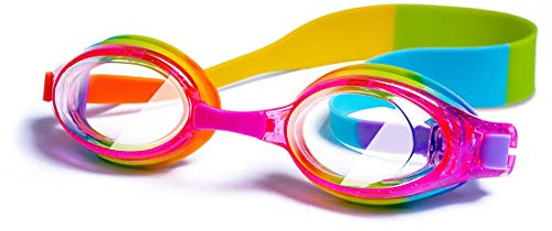 iToobe Swim Goggles, Anti-Fog Leak Proof Kids Swimming Goggles Flexible Nose Bridge Wide View Swim Glasses with Portable Case for Children Teens Girls