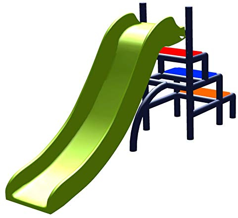 move and stic TOFFI Kinderrutsche Kinder My First MINI Slide Meine Erste MINI Rutsche Spielzeug Babyrutsche Gartenrutsche Moveandstic (S, titangrau/apfelgrün)