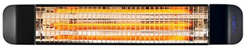 Devola Chauffage de terrasse électrique infrarouge mural 1200 W | Étanchéité IP65 | Chauffage radiant à faible consommation d'énergie pour jardin | Extérieur et intérieur | Minuterie 24 heures |
