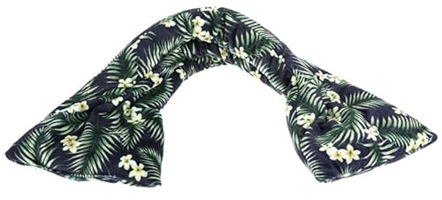 Pelucho - Bouillotte tour de cou Tropical noir - Made in France - Lavande et blé - Chaleur - Bien être - Douceur - Douleurs cervicales et lombaires - bouillotte micro-onde