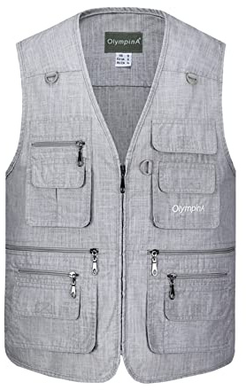 Btmpmcs Homme Gilet de Pêche Gilet de Extérieur Décontracté Léger Respirant Veste sans Manches Veste de Sport Camping Chasse Photographie Gilet Veste avec Multi-Poche