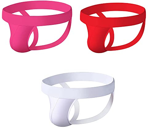 BaronHong Herr Athletic Supporter Performance JockStrap Elastiskt midjeband Enfärgade underkläder (3-pack(C),XXL)