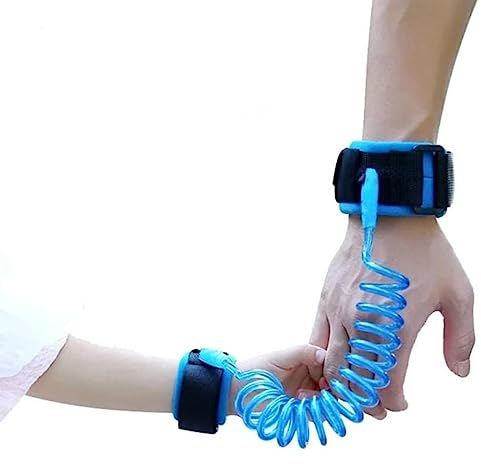 2 M Anti-Verlorene Handgelenk Gürtel Leine für Kinder,Kinder Anti-verloren Handgelenk Gürtel,Elastisches Drahtseil Sicherheitsleine für Baby und Kleinkind (Blau)