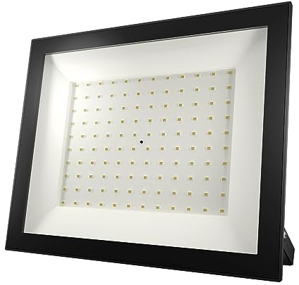 HOFTRONIC - Projecteur LED Lumos - 100 Watt 10070 Lumen - 4000K neutre blanc - Remplace 400 Watt - Garantie 2 ans - Spot LED Exterieur Noir - IK05 Antivandalisme - Ultra plat - lampe de chantier