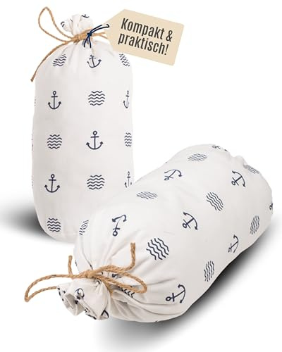 Vitt tyg dörrstopp, modern maritim, ca 12 x 27 cm, ca 1,5 kg