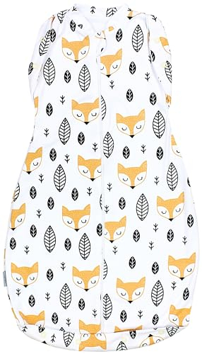 TupTam Baby Pucksack OEKO- TEX zertifizierte Materialien Swaddle Bag Wattiert Babyschlafsack 2.5 TOG unisex, Farbe: Unwattiert 0.5 TOG/Füchse Orange, Größe: 3-6 Monate