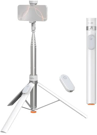SMALLRIG ST30 Trípode para Selfies con un Solo Toque, Soporte para Teléfono de 66 con Control Remoto, para iPhone, Android, Grabación de Video, Viajes, Vlogs, Color Blanco – 4898