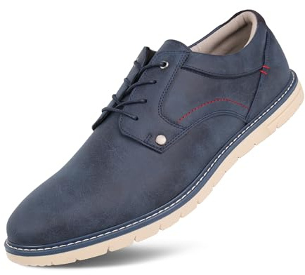 Hawkwell Zapatos Oxford Casuales de Tallas Grandes para Hombre, Zapatillas de Vestir Cómodas y de Negocios Tallas EU 45 46 47 48 49 50 51 52, PU Azul, EU51
