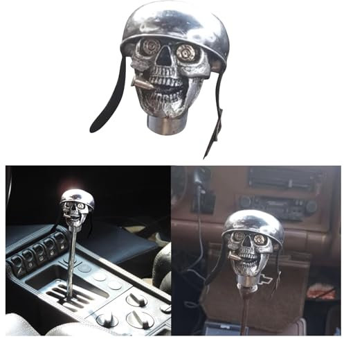 Generisch Skull Soldier Grip,Skull Schaltknäufe,Universal Manuell Auto Schaltknauf,Totenkopf Schalthebel,Schädel Schaltknüppel Totenkopf,Skull Head Schaltknauf Abdeckung