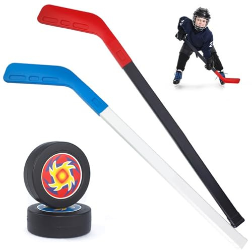 Juego de Hockey Infantil, Juego de Hockey para niños pequeños con 2 Palos y 2 Bolas, un Palo de Hockey para niños con Bolas de Hockey, Hockey Interior para Entrenamiento, Juegos