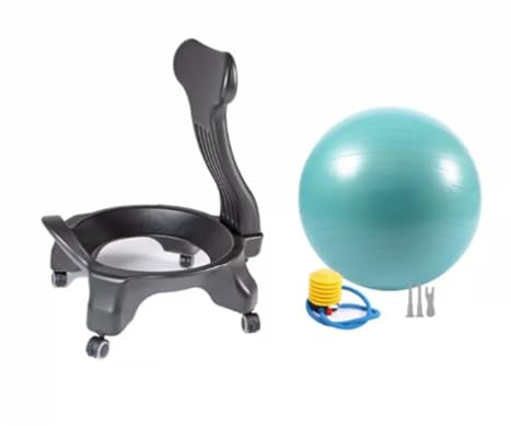 Balansbollstol Med Hjul Och Ryggstöd | Ergonomisk sittplats träningsbollstol, 200 kg viktkapacitet for lärarstudentarbetare