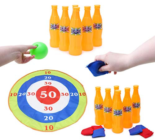 Toyland® 3 en el Juego de Juegos Incluye - Bolos - Cast Saco Terrero & Saco Terrero Puntuación de Juegos - Juguetes Deportivos al Aire Libre