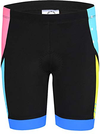 LPATTERN Kinder Radsport Bekleidung- Jungen/Mädchen Fahrrad Trikot-Set(Trikot Kurzarm+ Radhose)/ Radtrikot Kurzarm/Radhose Kurz, Eisblau und Weiß(Fahrradhose), Gr. 122/128(Herstellergröße: L)