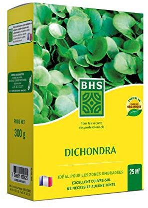 BHS Dichondra - 300g - 25 m² - Climats Doux - Semences Enrichies En Engrais Organique - Implantation Rapide Et Homogène - DIC300