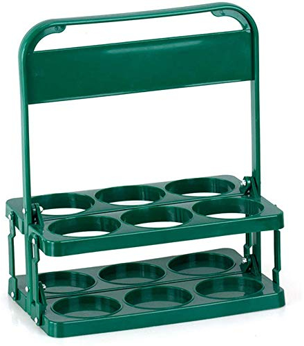 Bassulouda Porte-bouteilles pliable à 6 trous, portable, pour barbecue, fête, bière, panier pour rangement et organisation de la cuisine