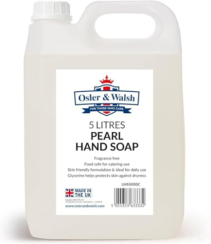 Osler & Walsh 5 Litre Pearl Hand Soap, Lightly Fragranced Hand Wash for Home, School and the Workplace. Hydrates & Softens Skin, Non-Sticky Liquid Hand Soap Protects Skin From Dryness