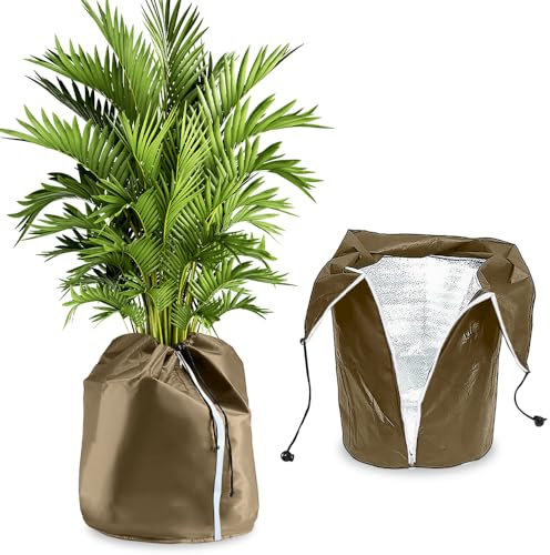 Udbrud Thermo Topfschutz, Topfpflanzen Schutzbeutel für Pflanzen Winterschutz für Pflanzen mit Zugband Doppelt Isoliert Winterschutz für Kübelpflanzen vor Frost und Nässe, 45 x 55 cm