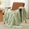Amélie Home Chunky Knit Chenille Throw Blanket, Breathable Cable Knitted Blanket for Couch, Farmhouse Decorative Throw for Sofa Chair Bed, 50x60, Sage Green