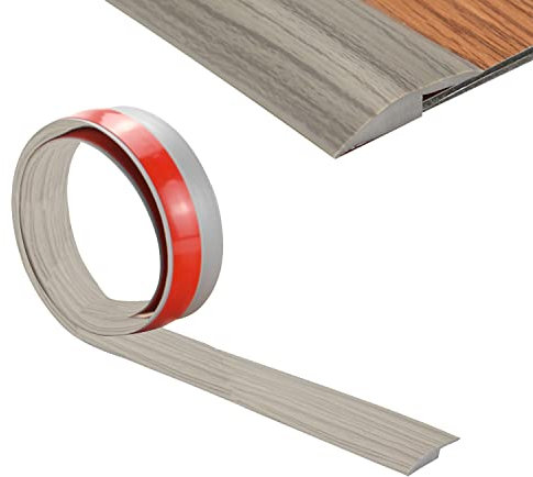 400cm × 5 mm Übergangsprofil Selbstklebend, Flexibel und Kratzfest Übergangsprofil Laminat, PVC Übergangsprofil, für Laminat und Parkettböden (Graue Holzmaserung)