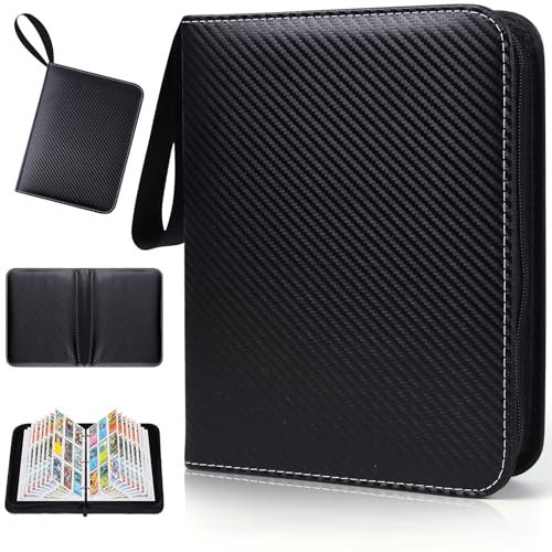 Album per carte da collezione, 9 tasche, 50 pagine, capacità 900 schede, impermeabile, in pelle PU, Album di Carte Tascabili Trasparenti e Impermeabili per Raccolta di Carte