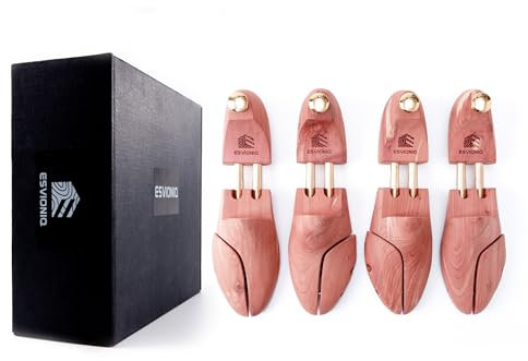 Esvioniq Cedar Shoe Tree with Twin Tubes Shoe Trees Sizes 3-14 Red Cedar Wooden Shoe Trees For Men And Women (2-Pack, UK 8-9)