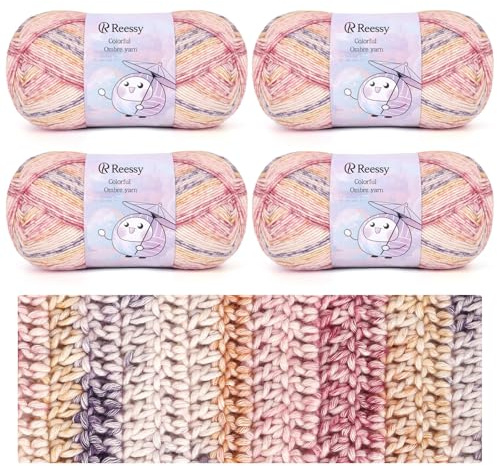 Reessy Knitting Wool, 400g Acrylic Yarn Crochet Yarn Set, 78% Cotton 22% Acrylic Yarns for Crochet, Surper Soft Colorful Wool for Knitting Scarves, Shawls, Sock, Crafting and Clothing